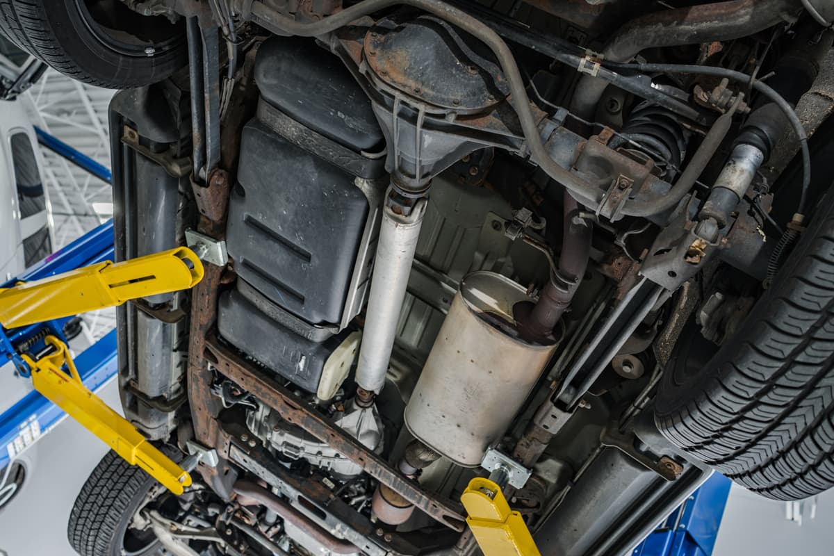 Mechanic working on a car